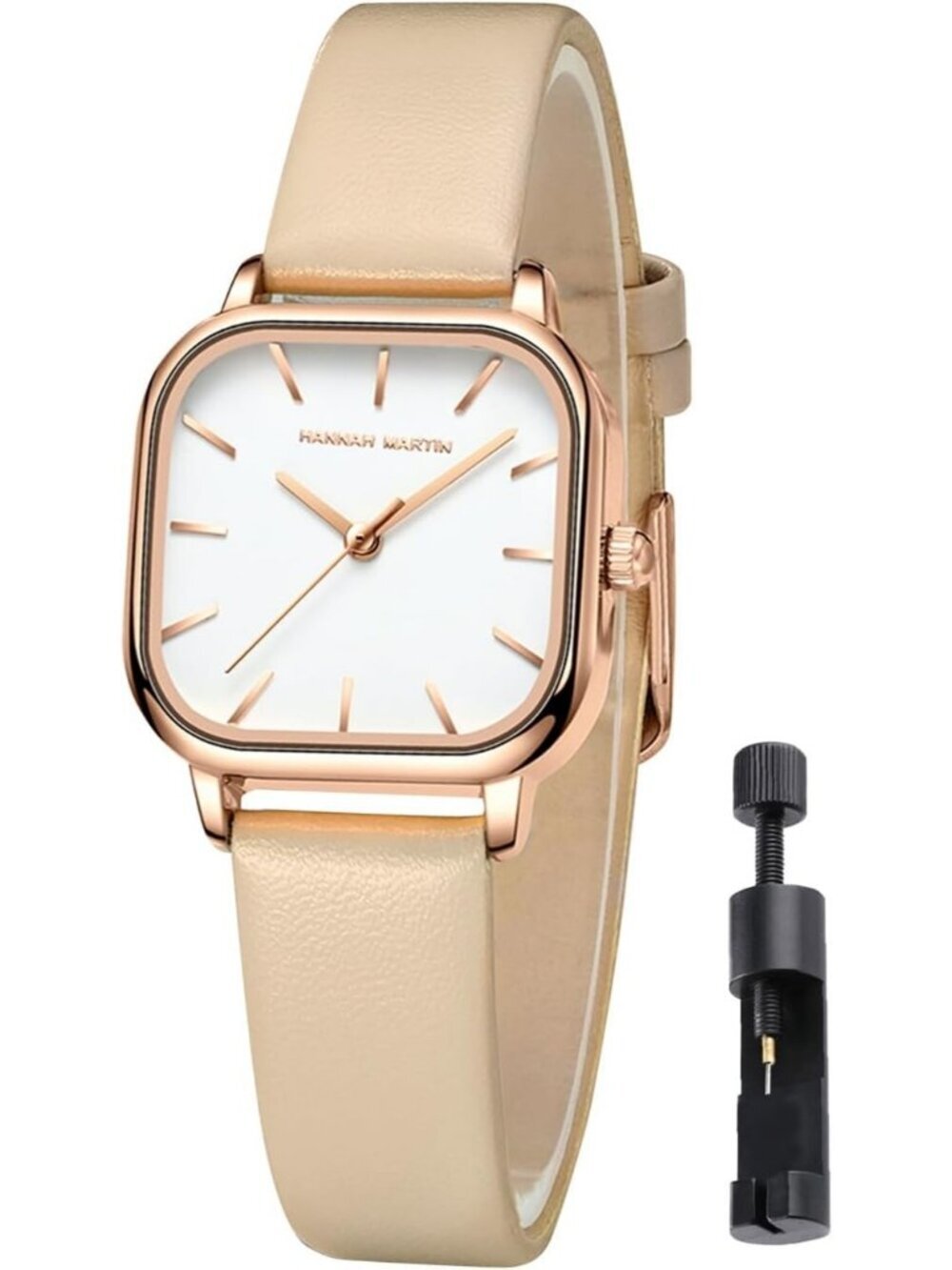 Women's White And Cream Analog Stainless Steel Vintage Rectangular Luxury Watch - Picture 1 of 6